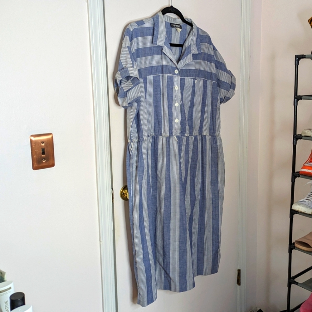 Vintage Striped Shirt Dress